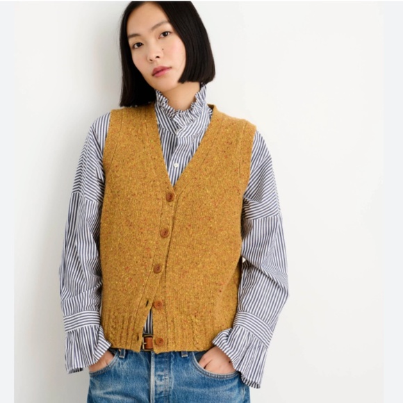 Alex Mill Sweaters - Alex Mill - Francis Cardigan Vest in Donegal Honeycomb - Large